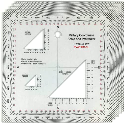 Pack of 5 Military Protractors For Land Nav