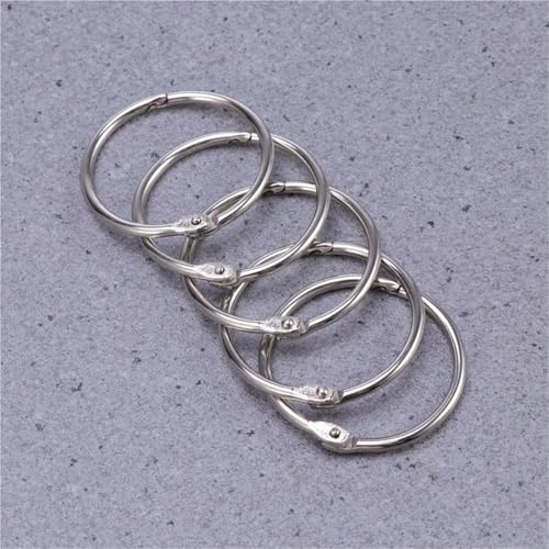 Notebook Rings 60pcs Loose Leaf Binder Rings Keychain Scrapbook Clip Photo File Supplies Silver for Book Binding