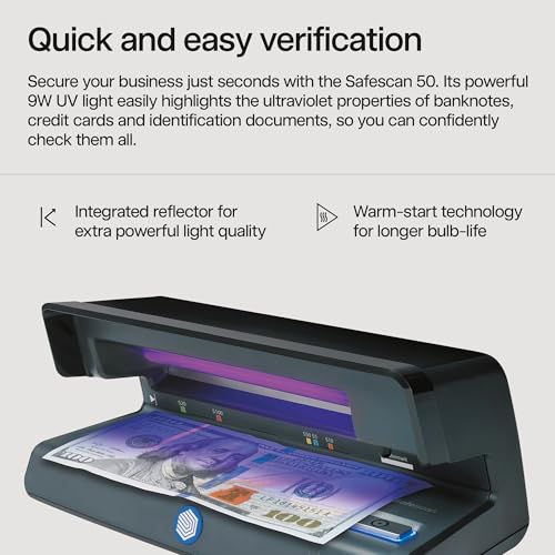 Safescan 50 Counterfeit Bill Detector with Powerful UV Light