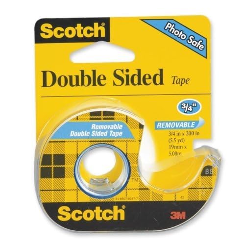Wholesale CASE of 25 - 3M Scotch Double-Sided Photo Safe Tape-Double-Sided Tape, Removable, 3/4"x200", Transparent
