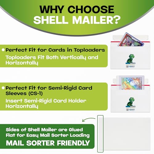 Shell Mailer Trading Card Envelopes for Shipping, Card Mailers - 100 Pack