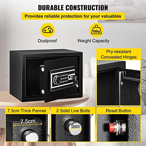 AFPSDLFJDLS Fingerprint Locks Safe Deposit Box Cubic Feet Digital Electronic Secret Hidden Piggy Bank for Store Money