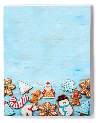 Rustic Christmas Cookie Delight Winter Holiday Theme Stationery, 100 sheets