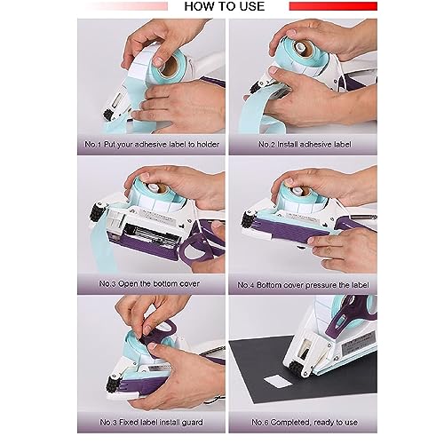 Mavdecll Manual Label Applicator, Portable Handheld Barcode Sticker Gun, Round Square Flat Bottle Sticker Labeler, Width 22-80mm Label, for Supermarket Warehouses Shopping Malls