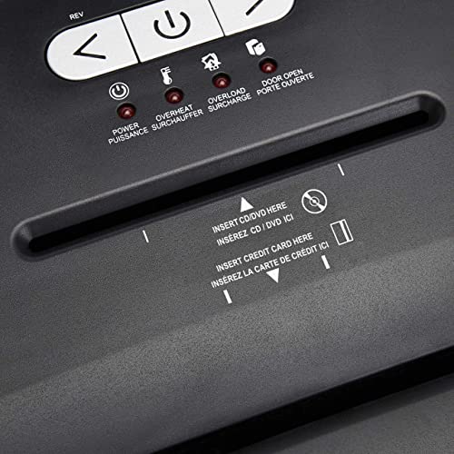 Amazon Basics 18 Sheet Cross Cut Paper, CD, and Credit Card Shredder with 6 Gallon Bin, 30 Minutes Continuous Run Time, Black