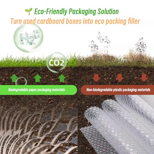 TYXMPH Cardboard Expansion Machine Cardboard Shredder Honeycomb Packing Filler Machine Converts Waste Cartons to Packing Material 325mm Cutting Width for Warehouse Shipping