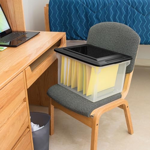 Sterilite File Box Tote with Lids for Letter and Legal Folders, 12-Pack