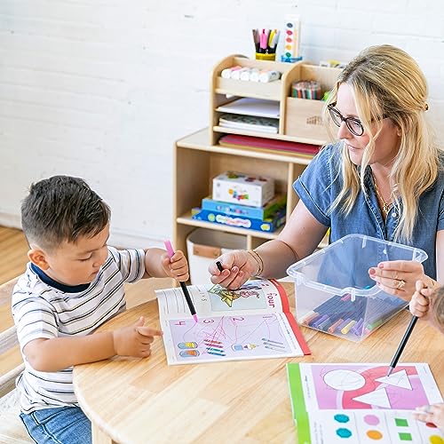 ECR4Kids Streamline 10 Cubby Tray Cabinet and 10 Scoop Front Bins, 5x2, Kids Furniture, Clear