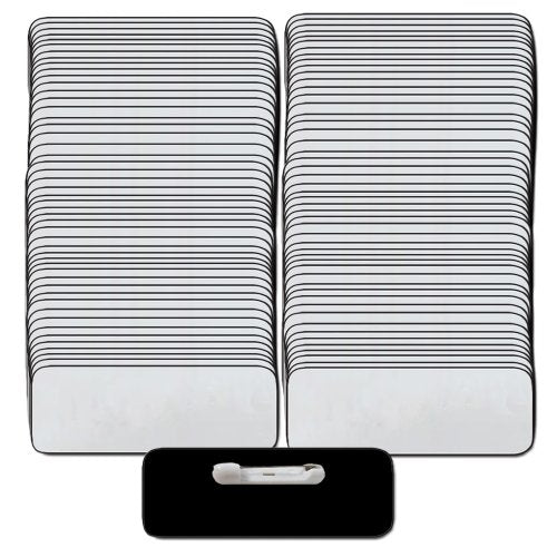 Name Badges with Pin Fasteners UNATTACHED - 100 Pack Kit Includes Crystal Clear Gloss Printable Labels - Silver Name Badges with 1/4th Rounded Corners 1.25 X 3 Inch Size