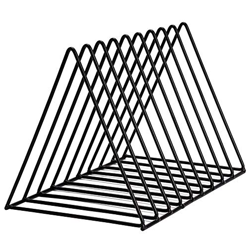 YXEDPBF Bookshelf Metal Rack, File Organizer,Book Rack, Magazine Newspaper Book Holder, 9 Slots Book Display for Office Home School,Black