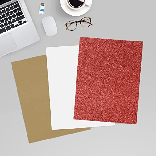 LUXPaper 8.5" x 11" Paper | Letter Size | Holiday Red Sparkle | 90lb. Text | 1,000 Qty