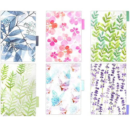 QERTYHKK A6 Notebook Set 50 Sheets 6 Holes Loose-Leaf Lined Refill Paper PCS PVC Binder Index Dividers Ruler And Note Flags Tabs