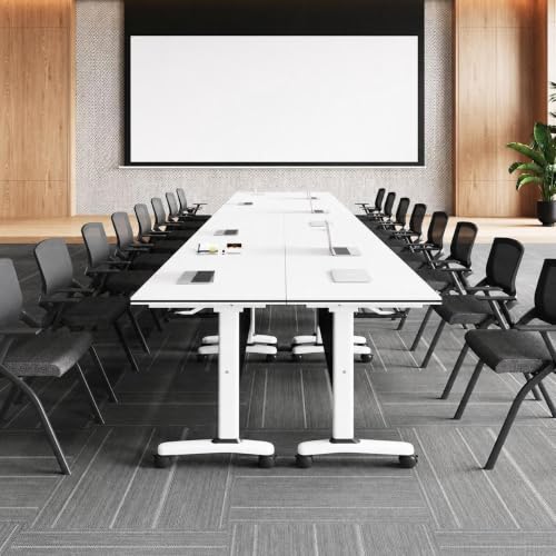 RIXNOMA Folding Conference Table with Wheels, Modular Joinable Meeting Table for Office, Classroom and Seminar Room, Mobile Training with Locking Casters