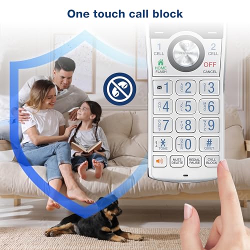 VTech IS8151-3 Super Long Range 3 Handset DECT 6.0 Cordless Phone for Home with Answering Machine, 2300 ft Range, Call Blocking, Bluetooth, Headset Jack, Power Backup, Intercom, Expandable to 12 HS