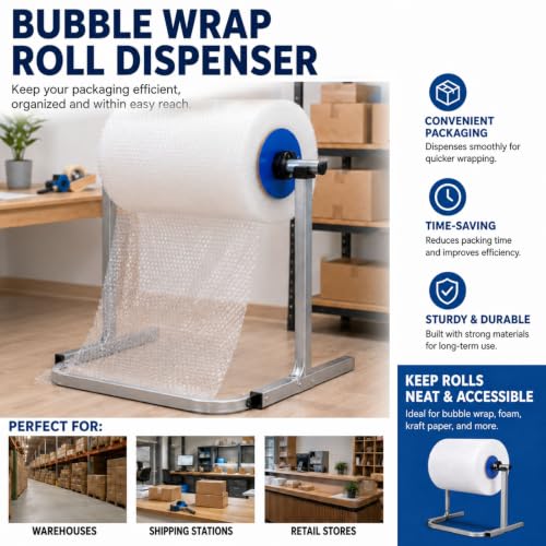 Tabletop Bubble Cushioning Holder Adjustable Bubble Wrap Roll Dispenser