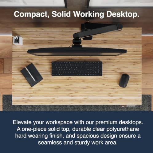 Desky Dual Mini Bamboo Sit Stand Desk Bamboo 32" Matte Black