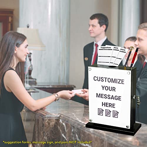 POCHAR Metal Large Suggestion Box With Slot and Lock, Safe Lock Tip Jar
