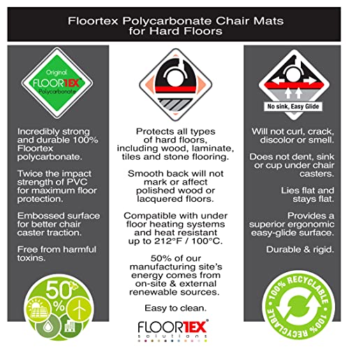Floortex® Ultimat® Strong Polycarbonate Rectangular Chair Mat for Hard Floor - 48" x 79"