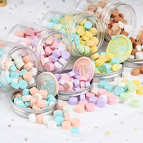 MLLXUXANCC 100pcs Retro Octagon Wax Seal Beans Stamp Beads for DIY Vintage Craft Wedding Envelope Wax Seal Ancient Sealing Wax Stamp Making