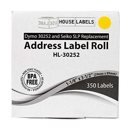 HouseLabels Compatible with Dymo 30252 Labels, Color Combo, 1-1/8" x 3-1/2"
