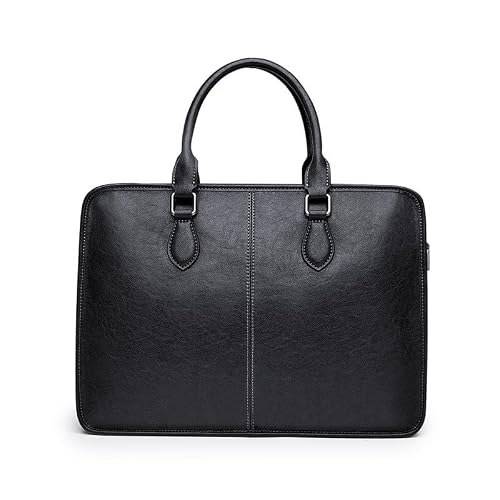AWMGPDDBTO Briefcases for Men Men's Leather Briefcase Laptop Bag