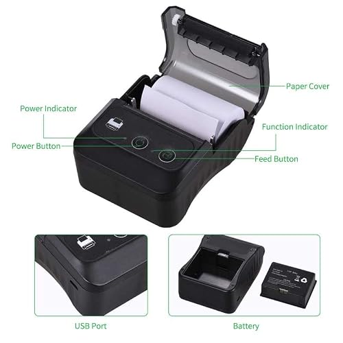 TEDILUVI Portable Label Printer 58mm 2inch Thermal Maker for Store Shipping Mini