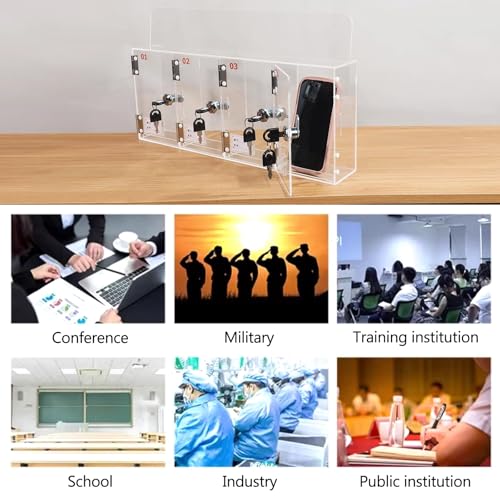LLZJDDPLY Cell Phone Locker, Cell Phone Lock Box, Acrylic Cell Phone Storage Locker for Employees Office(10)
