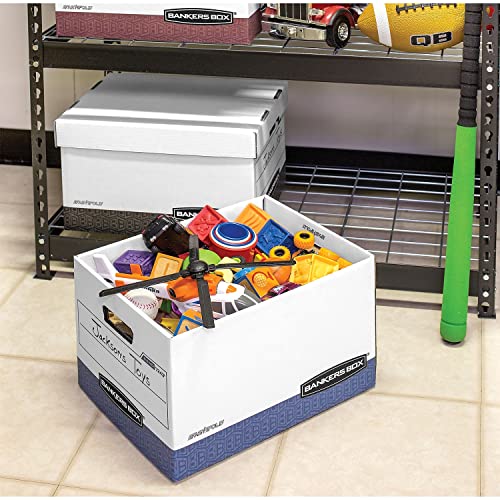 Bankers Box 07243 Storage File, Letter/Legal,12-Inch x15-Inch x10-Inch, 12/CT, White/Blue