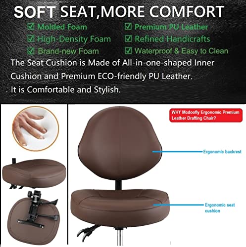 McDooFly Office Drafting Chairs with Back Support, Rolling Drafting stools