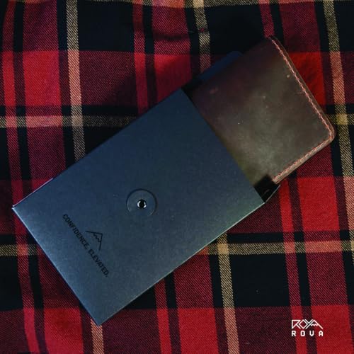 ROVA Field Notes Leather Cover, Full Grain, Fits 3.5" x 5.5" Notebooks, Crafted in the USA, Pocket Journal Cover for Everyday Carry with Pen Holder