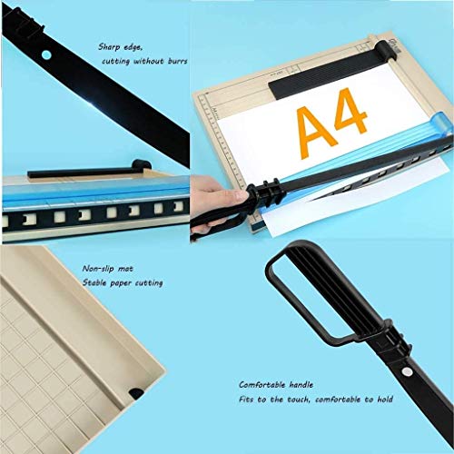 Yesmya Paper Cutter Rotary Trimmer Paper Cutter, Paper Trimmer Heavy Duty A4 Paper Guillotine Cutter Trimmer High Speed Steel Cutting Machine (Size : 36.5 * 26.5 * 5.5cm)