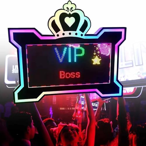 LED Bottle Presenter Programmable, Bottle Service Signs for Night Club, with Color Change and Scrolling Message, Birthday DIY Custom - crylic LED Logo Message Board,BigScreen