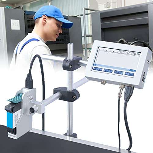 KUYBTU Inkjet Printer, 12.7/25.4Mm Commercial Portable Small Printer Inkjet Coder, Automatic Coding Machine Online Assembly Line Production Date Batch Number Printer Barcode Pat-12.7MM