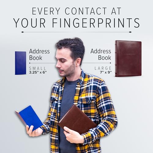 Gallery Leather Large Address Book with Alphabetical Tabs up to 480 Records