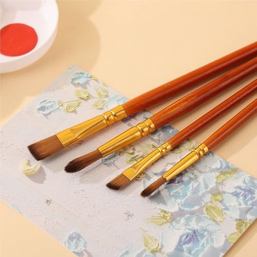 BXFIRS 15 Combination Red Art Paintbrush Sets Nylon Hair Acrylic Brush Set