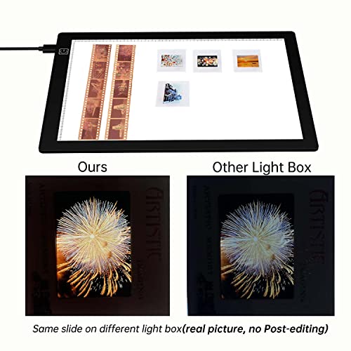 Slide Viewer Light Box 5600K 12”x8” Ultra-Thin Adjustable Brightness Backlight for Slides and Film Negative Scanning