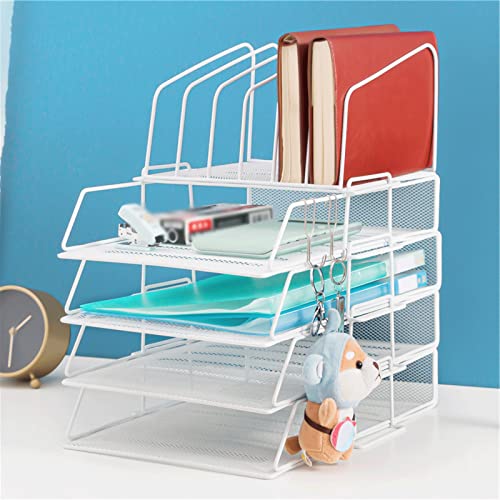 TOMYEUS File Holder Office Desktop File Rack Multi-layer Bookshelf Folder Storage Box Data Rack Storage Rack File Storage Rack for Office Home School File Organizer (Color : B, Size : 3)