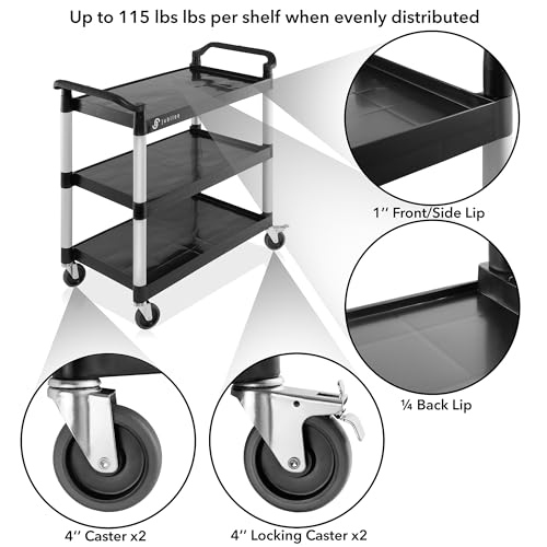 Jubilee Heavy-Duty 3-Tier Utility Service Cart with Wheels, 40.25" x 38.5"