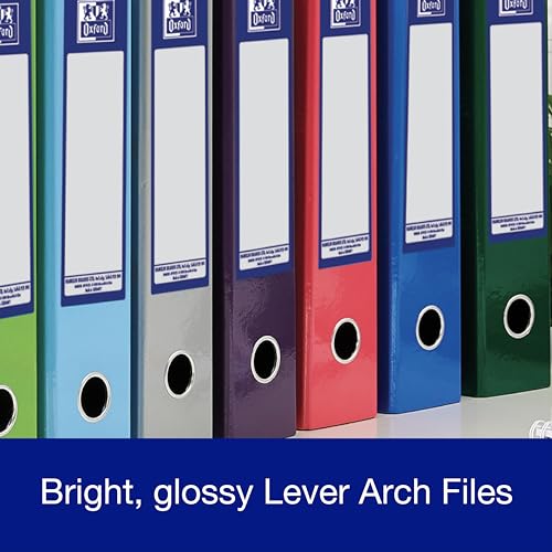 Oxford Premium A4 Lever Arch File, Blue Single Folder, Heavy Duty