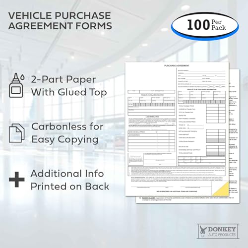 Vehicle Purchase Agreement Forms (2-Part) (100 per pack)