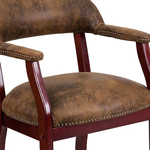 EMMA + OLIVER Bomber Jacket Brown Conference Chair