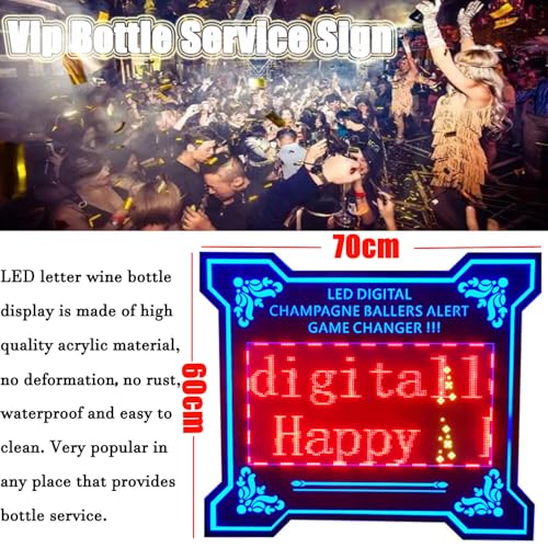 AityBuy Night Club Signs VIP Board LED Message Board,LED Club Bottle Presenter,App Programmable Color Display Screen,for Wedding, Birthday,Parties,Club VIP Service