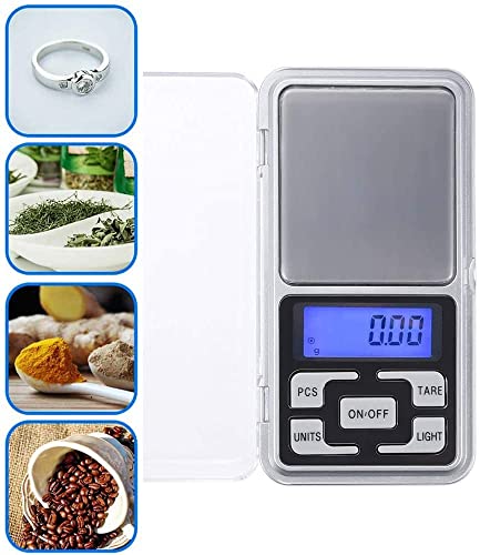 USZWBY Mini Electronic Scales 0.01G/0.1G Pocket Digital Scale for Gold Sterling Silver Jewelry Balance Gram Weight Scale for School Travel (500G/0.1G)
