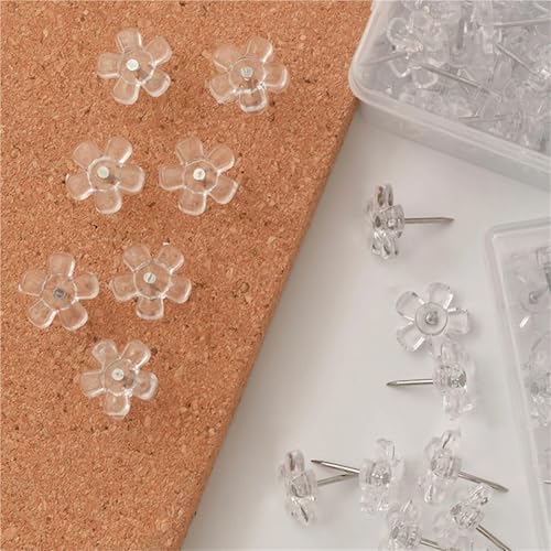 Plastic Thumbtacks 400pcs Flower Shape Push Pins Cork Board Thumb Tacks
