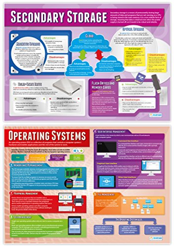 Daydream Education Computer Systems Classroom Posters - Set of 7 - EXTRA LARGE - Laminated - Computer Science Middle & High School Class Decoration - Wall Charts