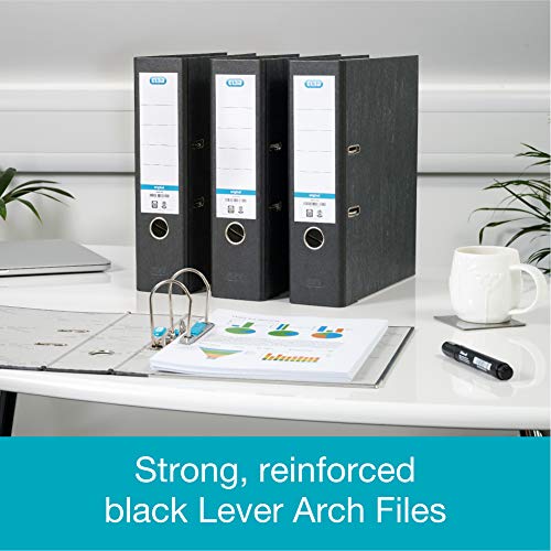 ELBA A4 Lever Arch File |, Paper on Board, Black, Pack of 10 Folders