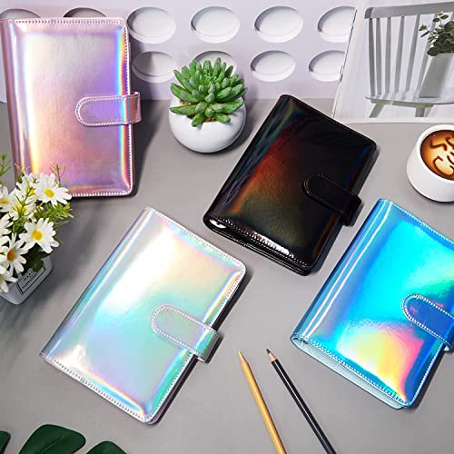 QERTYHKK 4 Pieces A6 Notebook Binder Cover, Refillable 6 Planner Journal Organizers with Magnetic Buckle Closure for Filler Paper