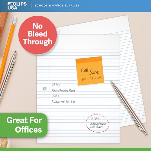 Loose Leaf Paper College Ruled Notebook Paper College Ruled Lined Writing Filler Paper 10.5” x 8” 2400 Sheets 100 Sheets Per Pack 60 gsm (24 Pack)