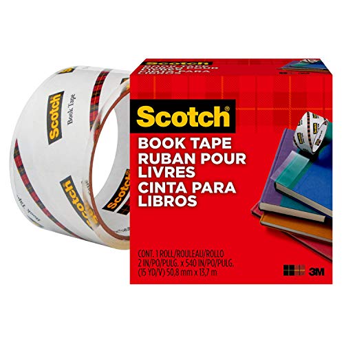 3M Scotch Transparent Book Tape, Thick, 2.0 inches x 53.7 Yards (50.8 mm x 13.7 m), 845 50