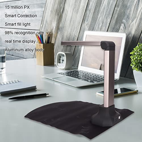 Document Camera, 12MP Book Document Scanner with OCR, Auto-Flatten & Deskew, Capture, Auto Focusing, Portable USB Document Scanner Support Convert to PDF, Word, Excel,TXT